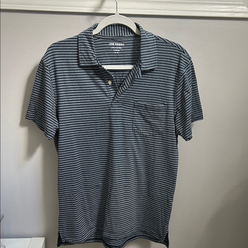 Joe Fresh Men's Navy Striped Polo Shirt